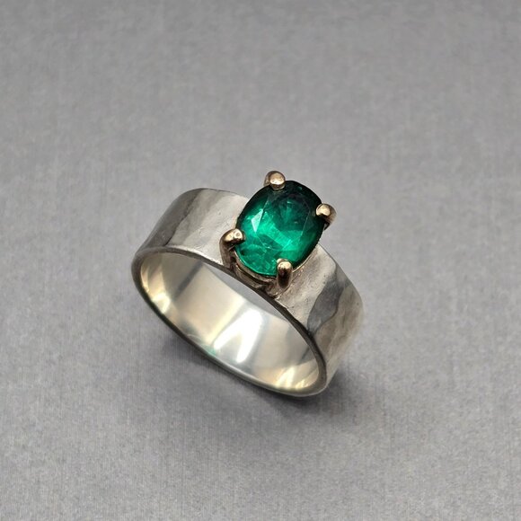 James Avery Julietta Ring 6 Sterling Silver 14k Gold Lab-Created Emerald Retired - Picture 3 of 15